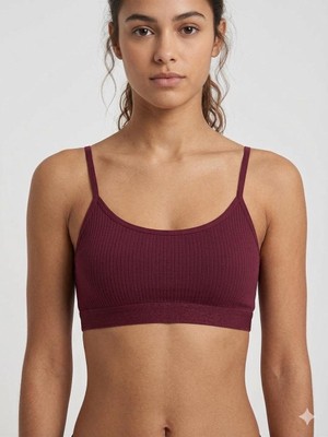 Underwear Bodyway Underwear Body Way Kadın Ip Askılı Fitilli Bralet Sütyen - Simli Bantlı, Telsiz ve Kapsız Spor Sütyeni Pedli Büstiyer
