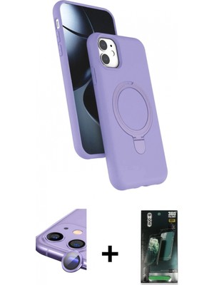 Marsilyan™- iPhone 11 Kılıf Iz Işık Koleksiyonu - Şeffaf 360 Full Body Arka Koruyucu + Raze Metal Kamera Lens - Mr