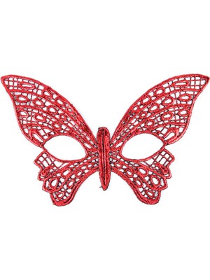 Calperia Kırmızı Dantel Masquerade Maskesi 7 No