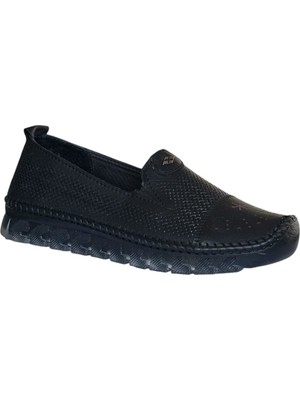 Cex 26Y NBL03 Siyah Kadın Comfort Deri Ayakkabı