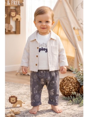 Babymod Gömlekli 3 Lü Erkek Bebek Takım Set
