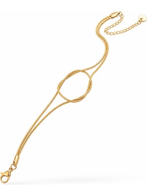 Serelya 316L Çelik Gold Renk Düğüm Model Bileklik