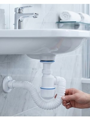 Aksiyon Global Lavabo Gider Borusu Esnek Hortumlu Sifon Seti Koku Önleyici Dayanıklı Tasarım - Lisinya