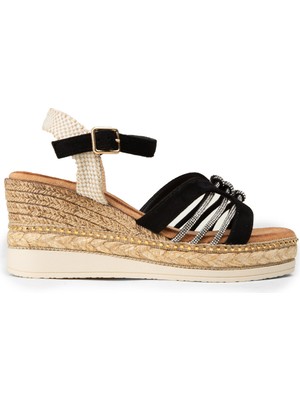 Deery Kadın Siyah Wedge Sandalet - 26231ZSYHC01