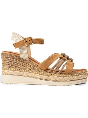 Deery Kadın Taba Renk Wedge Sandalet - 26231ZTBAC01