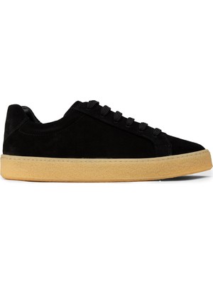 Deery Erkek Hakiki Süet Siyah Sneaker Ayakkabı - 02018MSYHC04