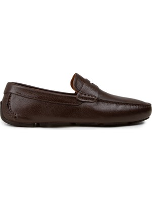 Deery Erkek Kahverengi Hakiki Deri Penny Loafer - E0920MKHVC02