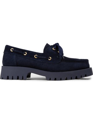 Deery Kadın Hakiki Süet Lacivert Marin Loafer - 02036ZLCVC01
