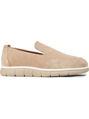 Deery Erkek Hakiki Süet Bej Loafer Ayakkabı - 02044MBEJE01