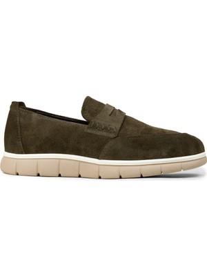 Deery Erkek Hakiki Süet Yeşil Loafer Ayakkabı - 02044MYSLE01