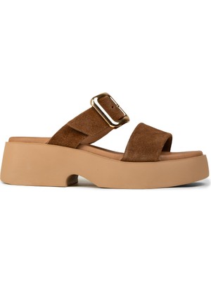 Deery Kadın Hakiki Süet Taba Renkli Platform Terlik - L2506ZTBAP01