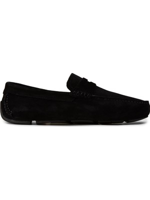 Deery Erkek Hakiki Süet Siyah Penny Loafer - E0920MSYHC02