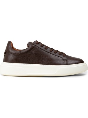 Deery Erkek Hakiki Deri Kahverengi Sneaker Ayakkabı - 04651MKHVE01
