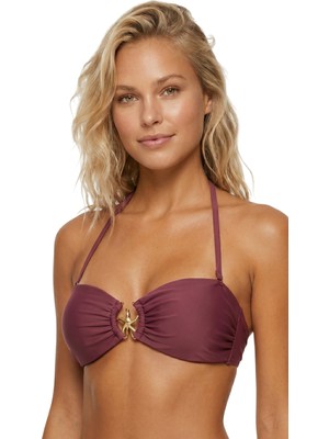 Donlaritta Kadın Boyundan Bağlamalı Çıkarılabilir Askılı Straplez Aksesuarlı Bikini Takımı