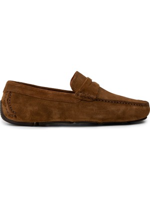 Deery Erkek Hakiki Süet Taba Rengi Penny Loafer - E0920MTBAC01