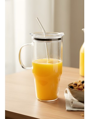 Laletta Classic Mika Kapaklı Cam Pipetli Termos Bardak 1200 ml – Sızdırmaz Termos, Soğuk ve Sıcak