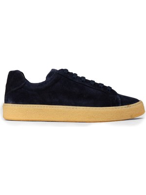 Deery Erkek Hakiki Deri Lacivert Sneaker Ayakkabı - 02018MLCVC03