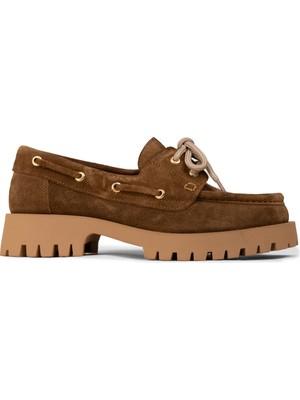 Deery Kadın Hakiki Süet Taba Renkli Marin Loafer - 02036ZTBAC01