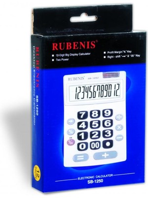RUBENIS Rubenis SB‑1250 Masaüstü Hesap Makinesi – Büyük Tuşlu Ofis Tipi
