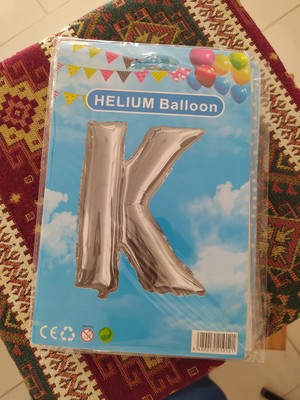 RenkliDünyam K Harf Balon Gümüş Renk