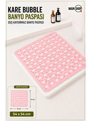 2 Adet Kaydırmaz Duşakabin Banyo ve Duş Paspası Kare Bubble 54 x 54 cm M-149