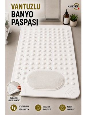 2 Adet Vantuzlu Banyo ve Duş Kaydırmazı Duşa Kabin Küvet Içi Banyo Paspası 36 x 69,5 cm M-162