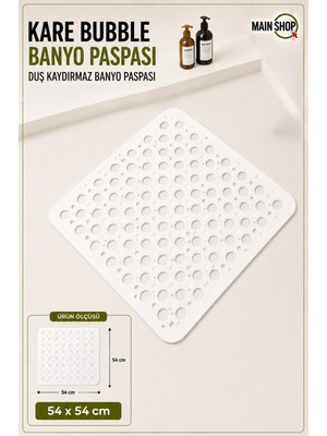 2 Adet Kare Vantuzlu Banyo ve Duş , Küvet Içi Duşakabin Banyo Paspası 54X54CM M-149