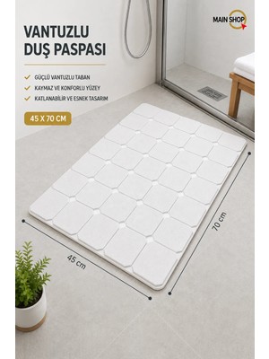MAİN SHOP Katlanabilir Makine Yıkanabilir Küvet ve Duş Paspası Vantuzlu Kaymaz Yumuşak 45  x 70  cm M-161