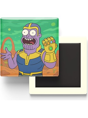 İberk Thanos - 9x9 cm Baskılı Kare Buzdolap Magneti (Rozetli)