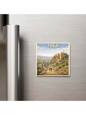 İberk Tokat Şehri - Pop-Art Travel - 9x9 cm Buzdolap Magneti
