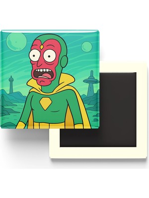 İberk Vision - 9x9 cm Baskılı Kare Buzdolap Magneti (Rozetli)
