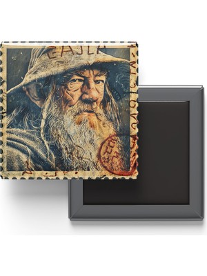 İberk Gandalf - Baskılı Buzdolap Magneti Kare - 9x9 cm