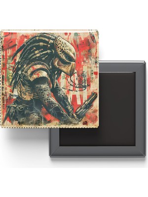 İberk Predator - Baskılı Buzdolap Magneti Kare - 9x9 cm