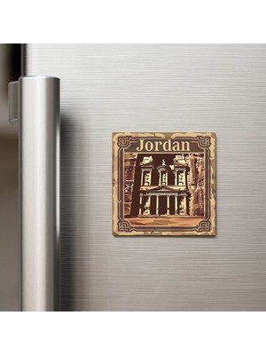 İberk Ürdün Jordan - Posta Pulu Temalı Ülke - Baskılı Buzdolap Magneti Kare - 9x9 cm