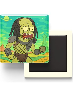İberk Predator - 9x9 cm Baskılı Kare Buzdolap Magneti (Rozetli)
