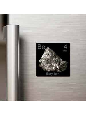 İberk Beryllium (Berilyum) Elementi – Buzdolap Magneti – 9x9 cm
