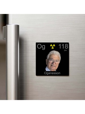 İberk Oganesson (Oganesson) Elementi – Buzdolap Magneti – 9x9 cm