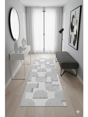 Fuly Consept  Bej Çizgili Yolluk – Yıkanabilir Ince Halı FCJ31064 Bej