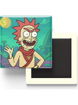 İberk Sukuna - 9x9 cm Baskılı Kare Buzdolap Magneti (Rozetli)