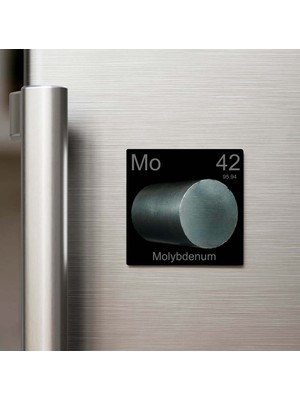 İberk Molybdenum (Molibden) Elementi – Buzdolap Magneti – 9x9 cm
