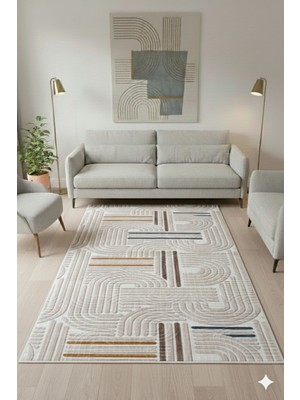 Fuly Consept  Metrelik Kaymaz Taban Yolluk – Modern Bej Koridor Halısı FCJ3012 Multi