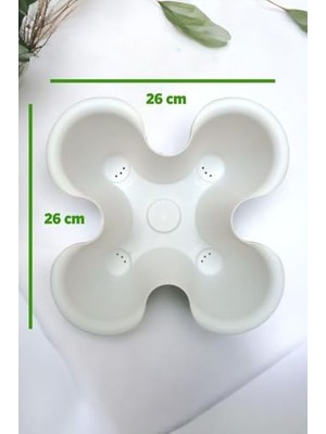 MarkEntegra 3 Katlı Şanslı Yonca Tasarımlı Dekoratif Saksı Seti, 26.5 x 26.5 Cm, Çiçek ve Bitki Sebze Yetiştirme, Bahçe Salon Mutfak Saksı Seti (Açık Mavi)