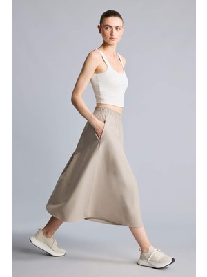 DeFacto Standart Fit Beli Lastikli Midi Etek I0233AX26SM