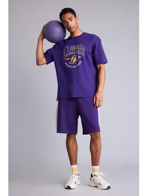 DeFacto NBA Los Angeles Lakers Baggy Fit Şort H3427AX26SM