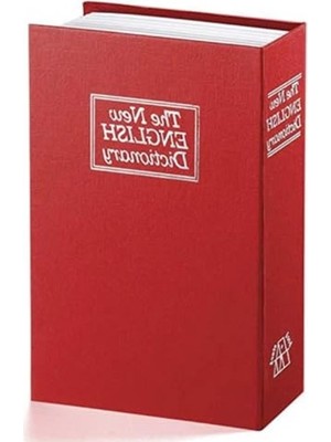 MarkEntegra Kitap Görünümlü Kumbara Gizli Para Kasası Çelik Kilitli Kitap Kumbara Bordo