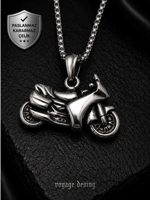 Voyage Accessory Paslanmaz Çelik Motorcycle Kolye Chopper Motorcu Motosiklet Kolye