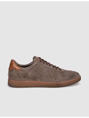 Cabani Hakiki Dana Deri Kahve Süet Erkek Sneaker Ayakkabı
