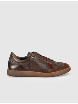 Cabani Hakiki Dana Deri Kahve Napa Erkek Sneaker Ayakkabı
