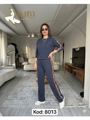 Moda Leoparlı Takım Antrasit