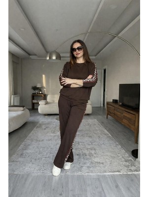 Moda Leopar Takım Kahve